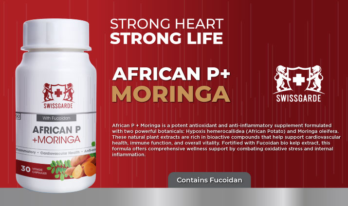 SWISSGARDE AFRICAN P + MORINGA: A POWERFUL BOTANICAL BLEND FOR HEART, IMMUNITY AND VITALITY